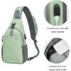 imageG4Free Sling Bag RFID Crossbody Sling Backpack with USB Charging Port Travel Hiking Daypack Shoulder Chest Bag for Women MenBlackLight Green