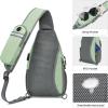 imageG4Free Sling Bag RFID Crossbody Sling Backpack with USB Charging Port Travel Hiking Daypack Shoulder Chest Bag for Women MenBlackLight Green
