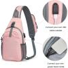 imageG4Free Sling Bag RFID Crossbody Sling Backpack with USB Charging Port Travel Hiking Daypack Shoulder Chest Bag for Women MenBlackPink