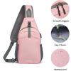 imageG4Free Sling Bag RFID Crossbody Sling Backpack with USB Charging Port Travel Hiking Daypack Shoulder Chest Bag for Women MenBlackPink