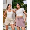 imageG4Free Smoofit Modal Soft Casual Shorts for Women 4quot High Waisted Sweat Shorts Summer Lounge Shorts with PocketsLight Khaki