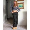 imageG4Free Smoofit Wide Leg Sweatpants Yoga Pants with Pockets Drawcord Casual Lounge Pants Modal Soft PetiteRegularTallBlack