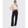 imageG4Free Smoofit Wide Leg Sweatpants Yoga Pants with Pockets Drawcord Casual Lounge Pants Modal Soft PetiteRegularTallBlack