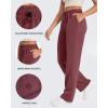 imageG4Free Smoofit Wide Leg Sweatpants Yoga Pants with Pockets Drawcord Casual Lounge Pants Modal Soft PetiteRegularTallDark Burgundy