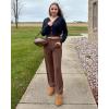 imageG4Free Smoofit Wide Leg Sweatpants Yoga Pants with Pockets Drawcord Casual Lounge Pants Modal Soft PetiteRegularTallDark Coffee