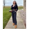 imageG4Free Smoofit Wide Leg Sweatpants Yoga Pants with Pockets Drawcord Casual Lounge Pants Modal Soft PetiteRegularTallDark Navy