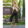 imageG4Free Wide Leg Capris Yoga Pants for Women with Pockets Summer High Waist Dress Pants for Workout Casual Pants 21quotBlack