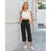 imageG4Free Wide Leg Capris Yoga Pants for Women with Pockets Summer High Waist Dress Pants for Workout Casual Pants 21quotBlack