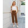 imageG4Free Wide Leg Capris Yoga Pants for Women with Pockets Summer High Waist Dress Pants for Workout Casual Pants 21quotDark Coffee