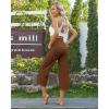 imageG4Free Wide Leg Capris Yoga Pants for Women with Pockets Summer High Waist Dress Pants for Workout Casual Pants 21quotDark Coffee