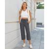 imageG4Free Wide Leg Capris Yoga Pants for Women with Pockets Summer High Waist Dress Pants for Workout Casual Pants 21quotDarkgrey