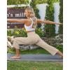 imageG4Free Wide Leg Capris Yoga Pants for Women with Pockets Summer High Waist Dress Pants for Workout Casual Pants 21quotKhaki