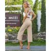 imageG4Free Wide Leg Capris Yoga Pants for Women with Pockets Summer High Waist Dress Pants for Workout Casual Pants 21quotKhaki