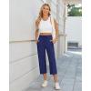 imageG4Free Wide Leg Capris Yoga Pants for Women with Pockets Summer High Waist Dress Pants for Workout Casual Pants 21quotRoyal Blue