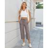 imageG4Free Wide Leg Capris Yoga Pants for Women with Pockets Summer High Waist Dress Pants for Workout Casual Pants 21quotTaupe