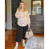 imageG4Free Wide Leg Maternity Yoga Capris Over The Belly Stretch Pregnancy Cropped Pants with PocketsBlack