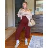imageG4Free Wide Leg Maternity Yoga Capris Over The Belly Stretch Pregnancy Cropped Pants with PocketsDark Burgundy