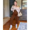 imageG4Free Wide Leg Maternity Yoga Capris Over The Belly Stretch Pregnancy Cropped Pants with PocketsDark Coffee