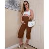 imageG4Free Wide Leg Maternity Yoga Capris Over The Belly Stretch Pregnancy Cropped Pants with PocketsDark Coffee