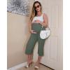 imageG4Free Wide Leg Maternity Yoga Capris Over The Belly Stretch Pregnancy Cropped Pants with PocketsGray Sage