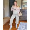 imageG4Free Wide Leg Maternity Yoga Capris Over The Belly Stretch Pregnancy Cropped Pants with PocketsLight Gray