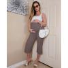 imageG4Free Wide Leg Maternity Yoga Capris Over The Belly Stretch Pregnancy Cropped Pants with PocketsTaupe