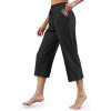 imageG4Free Wide Leg Pants for Women Yoga Capris with Pockets Drawstring Casual Cropped Pants for SummerBlack
