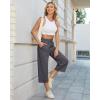 imageG4Free Wide Leg Pants for Women Yoga Capris with Pockets Drawstring Casual Cropped Pants for SummerDeep Grey