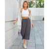 imageG4Free Wide Leg Pants for Women Yoga Capris with Pockets Drawstring Casual Cropped Pants for SummerDeep Grey