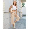 imageG4Free Wide Leg Pants for Women Yoga Capris with Pockets Drawstring Casual Cropped Pants for SummerLight Khaki
