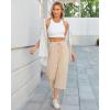 imageG4Free Wide Leg Pants for Women Yoga Capris with Pockets Drawstring Casual Cropped Pants for SummerLight Khaki
