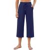 imageG4Free Wide Leg Pants for Women Yoga Capris with Pockets Drawstring Casual Cropped Pants for SummerRoyal Blue