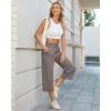 imageG4Free Wide Leg Pants for Women Yoga Capris with Pockets Drawstring Casual Cropped Pants for SummerTaupe