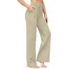 imageG4Free Wide Leg Pants for Women Yoga Pants High Waist Sweatpants with Pockets Stretch Lounge Pants Comfy WorkoutApricot