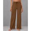 imageG4Free Wide Leg Pants for Women Yoga Pants High Waist Sweatpants with Pockets Stretch Lounge Pants Comfy WorkoutDark Coffee
