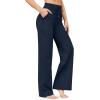 imageG4Free Wide Leg Pants for Women Yoga Pants High Waist Sweatpants with Pockets Stretch Lounge Pants Comfy WorkoutDark Navy