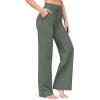 imageG4Free Wide Leg Pants for Women Yoga Pants High Waist Sweatpants with Pockets Stretch Lounge Pants Comfy WorkoutGrey Sage