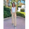 imageG4Free Wide Leg Pants for Women Yoga Pants High Waist Sweatpants with Pockets Stretch Lounge Pants Comfy WorkoutKhaki