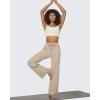 imageG4Free Wide Leg Pants for Women Yoga Pants High Waist Sweatpants with Pockets Stretch Lounge Pants Comfy WorkoutKhaki