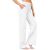 imageG4Free Wide Leg Pants for Women Yoga Pants High Waist Sweatpants with Pockets Stretch Lounge Pants Comfy WorkoutWhite