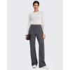 imageG4Free Wide Leg Pants for Women Yoga Pants with Pockets Stretchy Casual Lounge Pants Loose PetiteRegularTallDark Grey