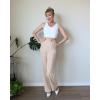 imageG4Free Wide Leg Pants for Women Yoga Pants with Pockets Stretchy Casual Lounge Pants Loose PetiteRegularTallKhaki