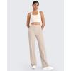 imageG4Free Wide Leg Pants for Women Yoga Pants with Pockets Stretchy Casual Lounge Pants Loose PetiteRegularTallKhaki