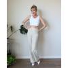 imageG4Free Wide Leg Pants for Women Yoga Pants with Pockets Stretchy Casual Lounge Pants Loose PetiteRegularTallLight Gray