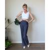 imageG4Free Wide Leg Pants for Women Yoga Pants with Pockets Stretchy Casual Lounge Pants Loose PetiteRegularTallNavy