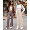 imageG4Free Wide Leg Pants for Women Yoga Pants with Pockets Stretchy Casual Lounge Pants Loose PetiteRegularTallTaupe