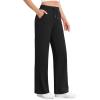 imageG4Free Wide Leg Yoga Pants with Pockets for Women Sweatpants Casual Drawstring Stretch Pants PetiteRegularTallBlack