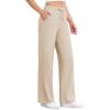 imageG4Free Wide Leg Yoga Pants with Pockets for Women Sweatpants Casual Drawstring Stretch Pants PetiteRegularTallLight Khaki