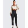 imageG4Free Womens Ankle Dress Yoga Pants with Pockets Stretchy Crop Business Casual Work Trousers PetiteRegularTallBlack