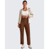 imageG4Free Womens Ankle Dress Yoga Pants with Pockets Stretchy Crop Business Casual Work Trousers PetiteRegularTallDark Coffee